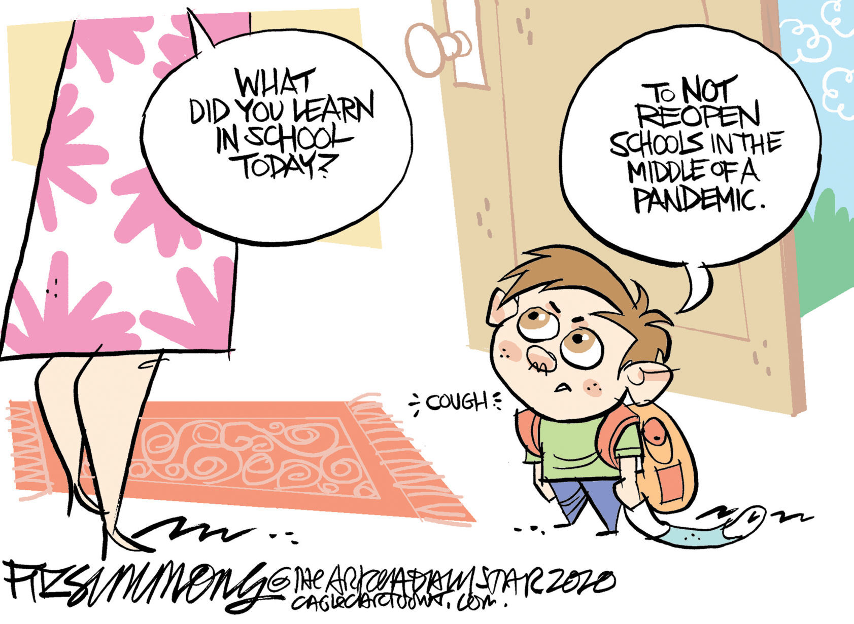 Daily Fitz Cartoon: Schooled in pandemics